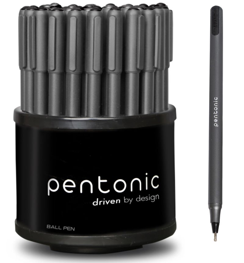 linc Pentonic Ballpoint Pens In Pen Organizer, Bulk 50 Count, Black Ink, 1.0 mm Medium Point, Smooth Writing For Journaling, Office & School (PEN12537) - Image 1